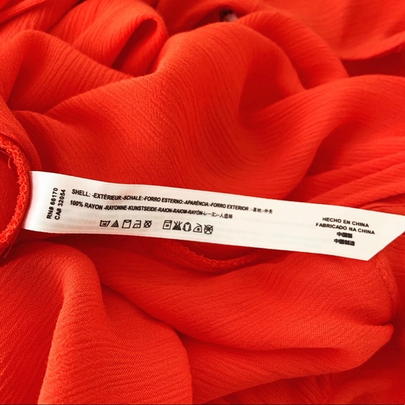 Free People Red Orange Ruffled Tank Top - Picture 7 of 7